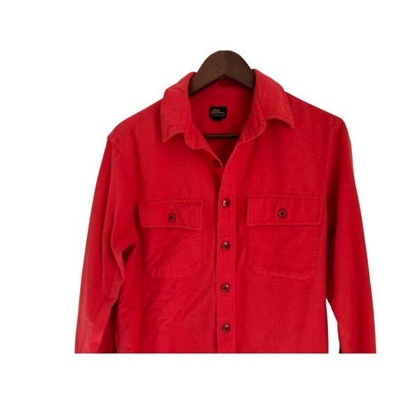 L.L. Beam Cotton Fleece Shirt Button-down Front Pockets Long Sleeve Size Large - Picture 3 of 10